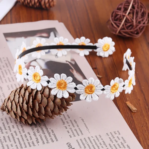 ruban cheveux fleurs
