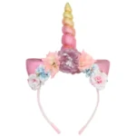Serre Tete Mode licorne avec fleurs