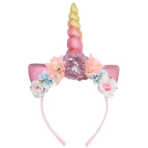 Serre Tete Mode licorne avec fleurs