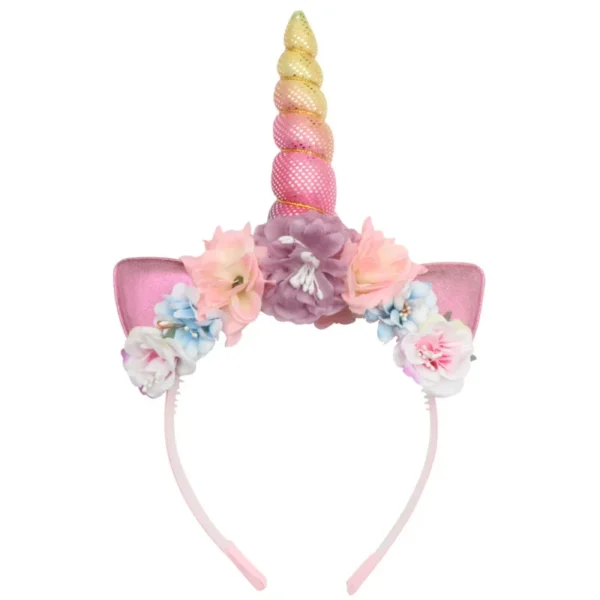 Serre Tete Mode licorne avec fleurs
