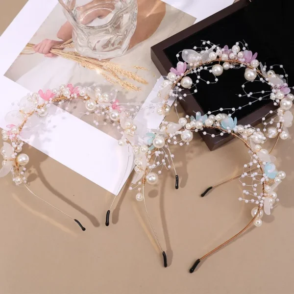 headband perles fleurs