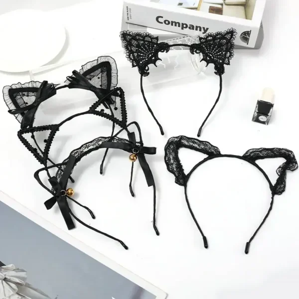serre tête noir dentelle