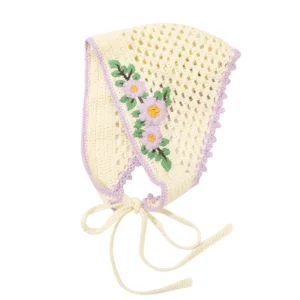 serre tête fleur tricoté