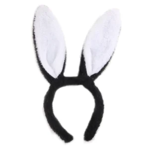 Serre Tête Oreille De Lapin Blanc Et Noir