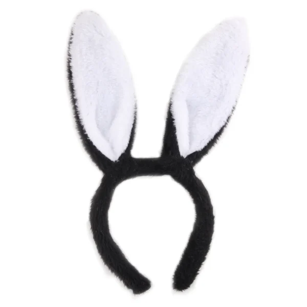 Serre Tête Oreille De Lapin Blanc Et Noir