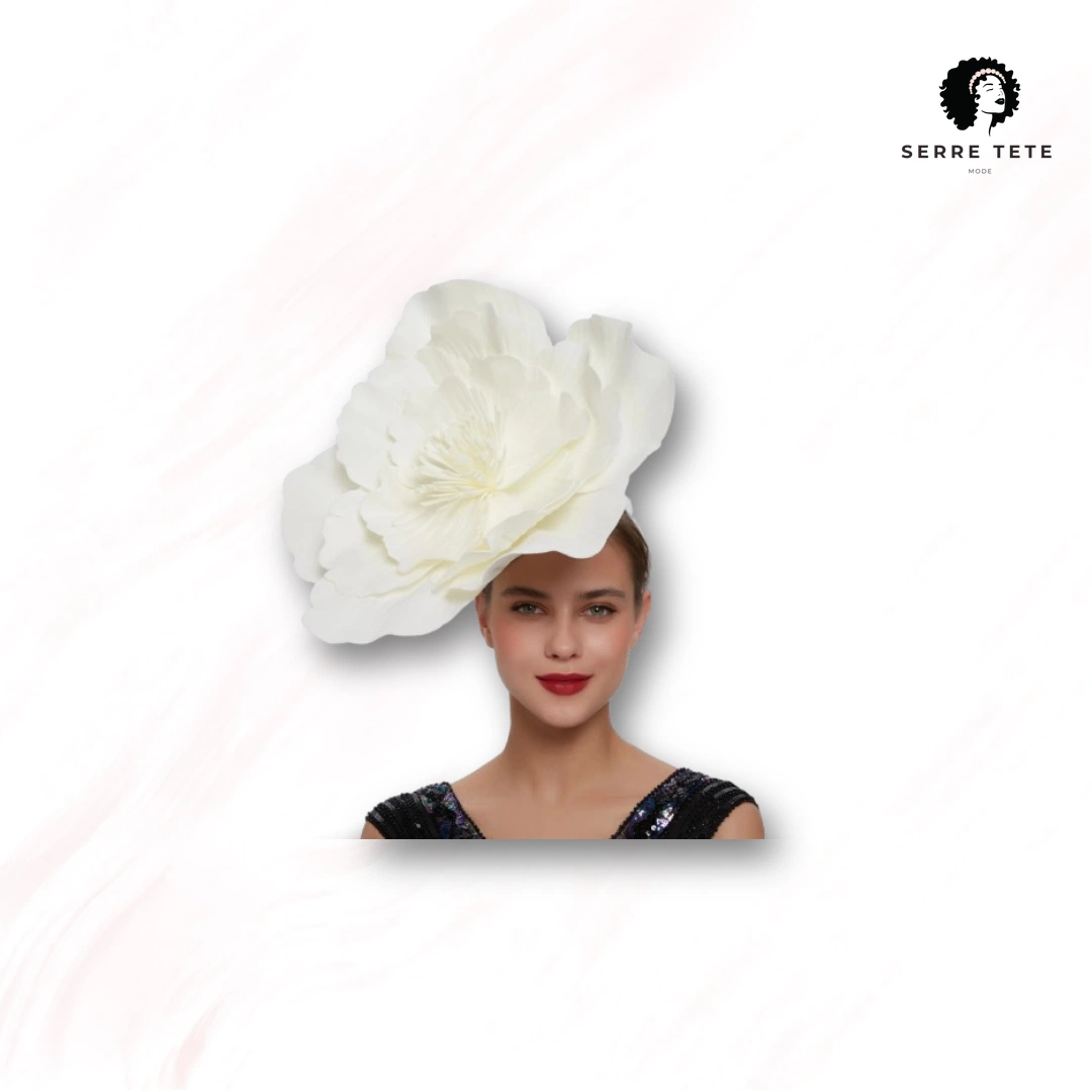 Serre Tête Chapeau Grosse Fleur – Image 3