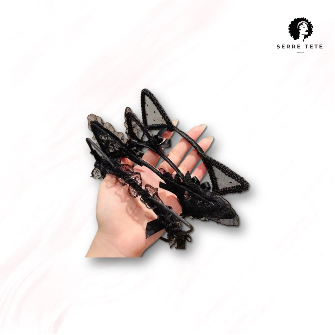 Serre Tête Oreille De Chat Dentelle – Image 3