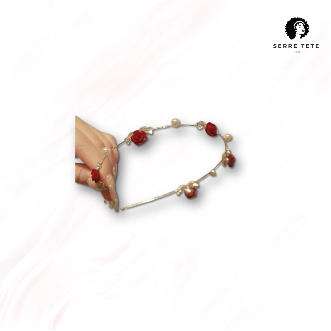 Serre Tête Fleur Doré – Image 2