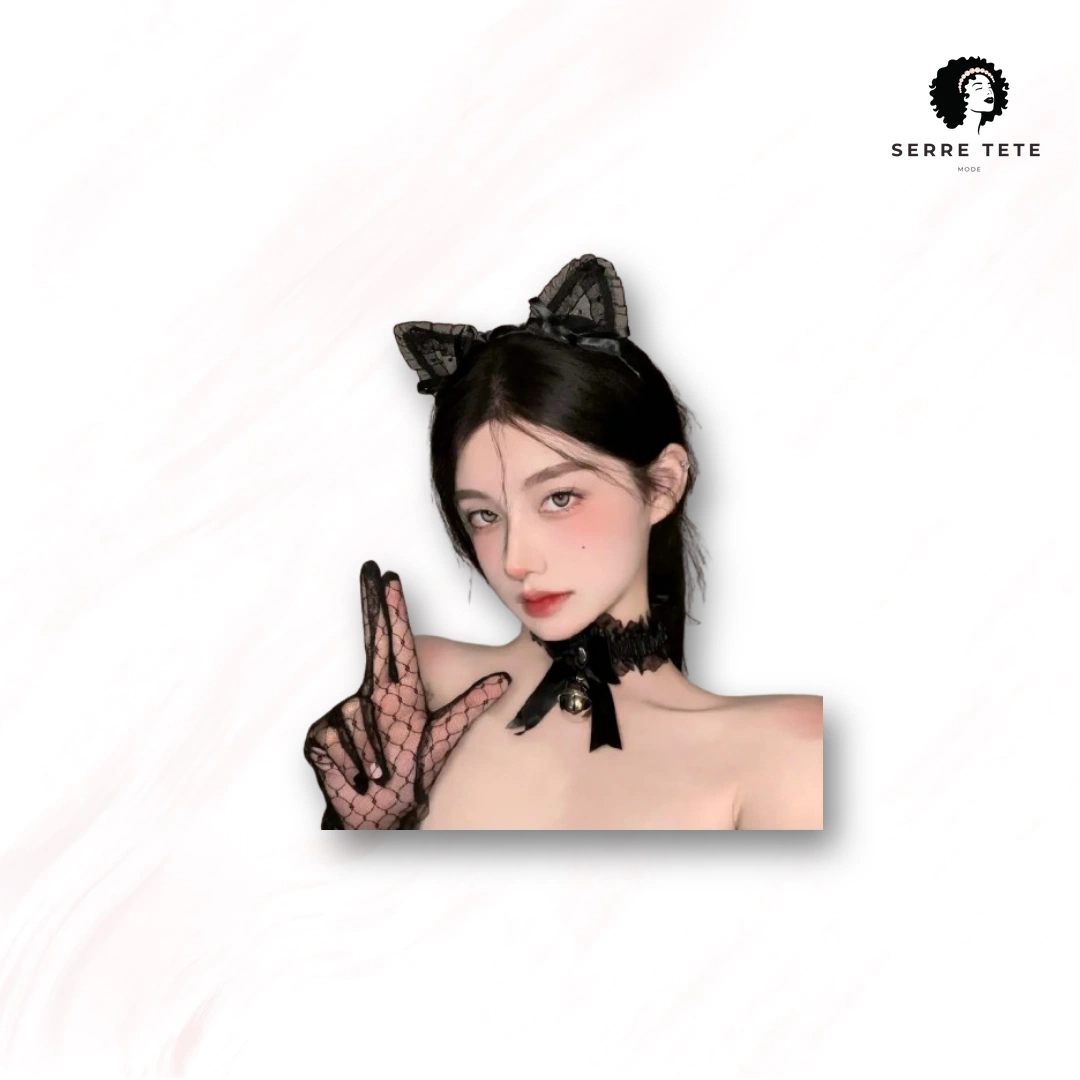 Serre Tête Oreille De Chat Dentelle – Image 4