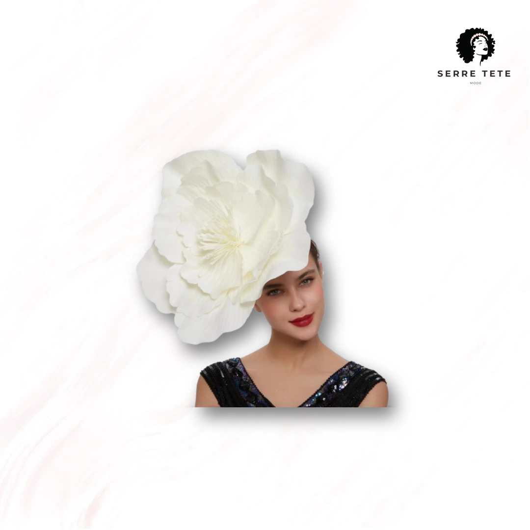 Serre Tête Chapeau Grosse Fleur – Image 6