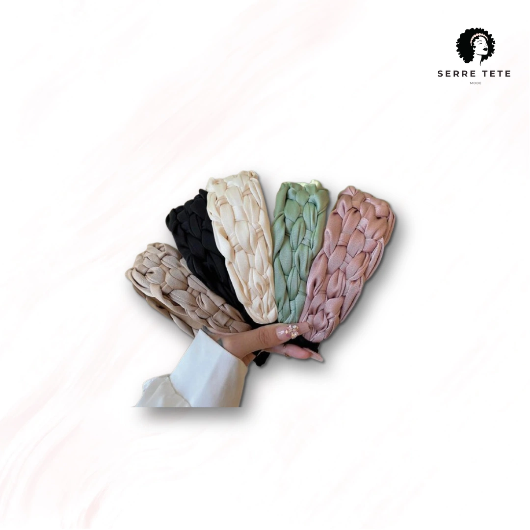 Serre Tête Tressé Bandeau Blanc – Image 8