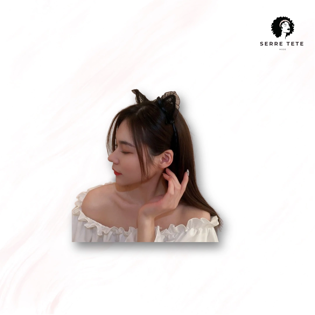 Serre Tête Oreille De Chat Dentelle – Image 10