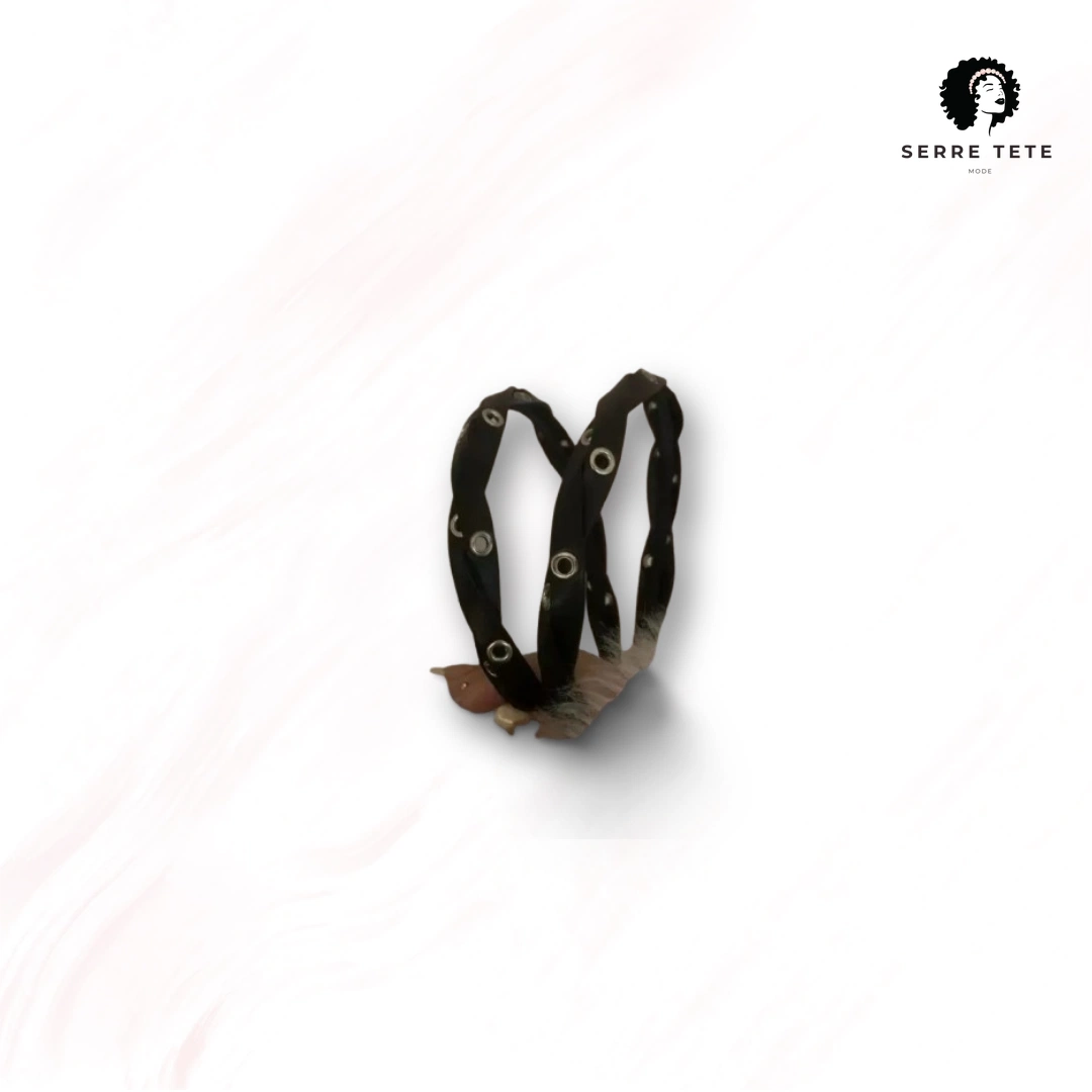 Serre Tête Tressé Noir – Image 2