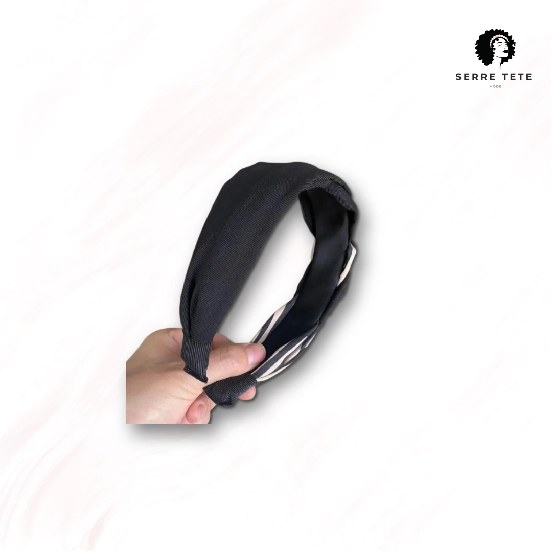 Serre Tête Tressé Blanc Et Noir – Image 6