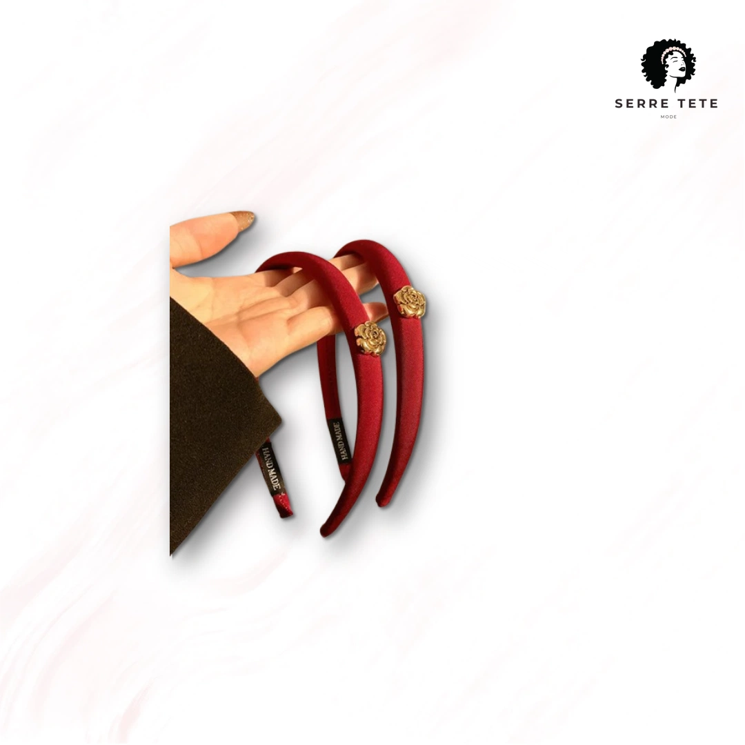 Serre Tête Fleur Doré – Image 4