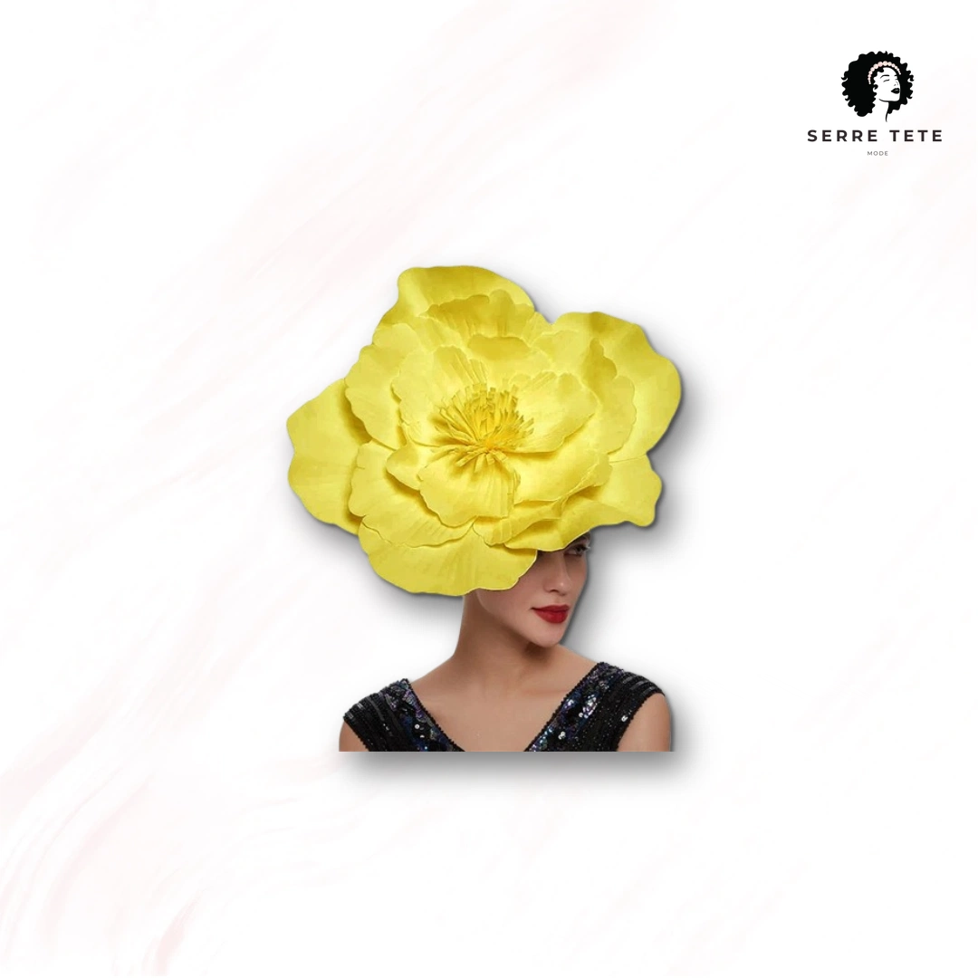 Serre Tête Chapeau Grosse Fleur – Image 4