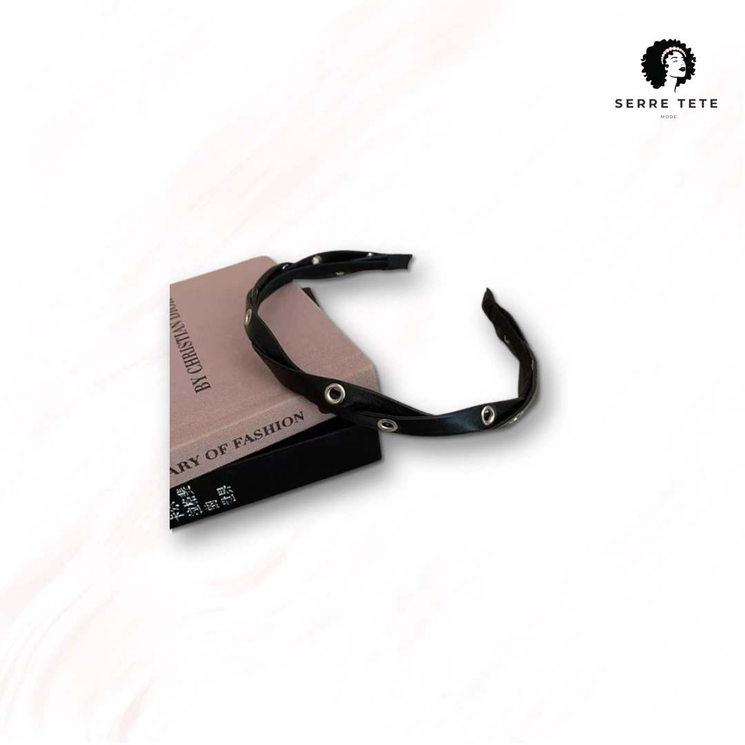 Serre Tête Tressé Noir – Image 5