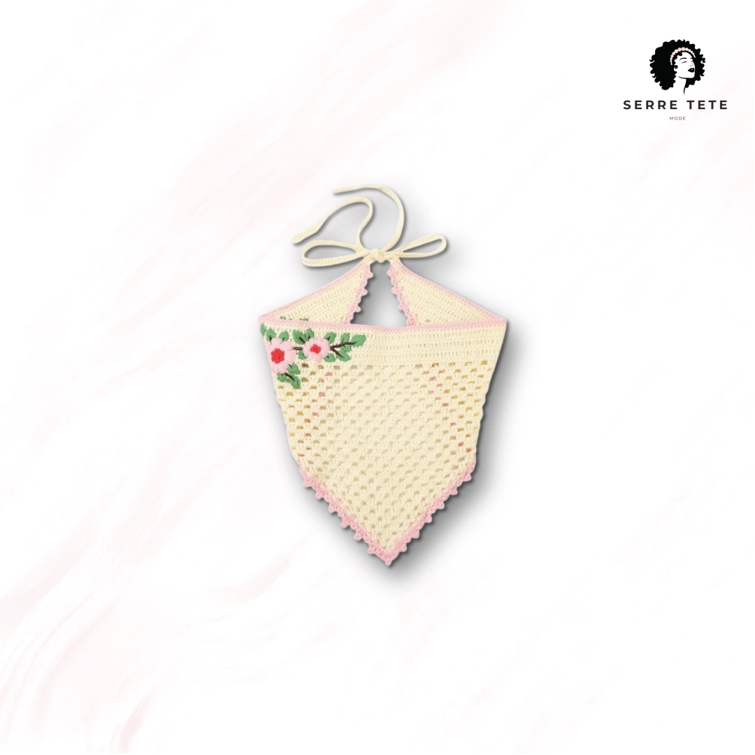 Serre Tête Fleur Tricoté – Image 8
