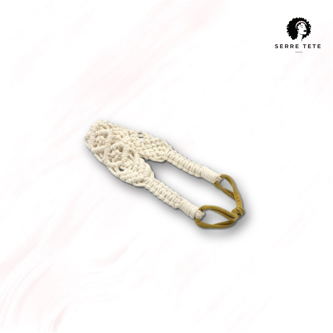 Serre Tête Tressé Bandeau Blanc – Image 7