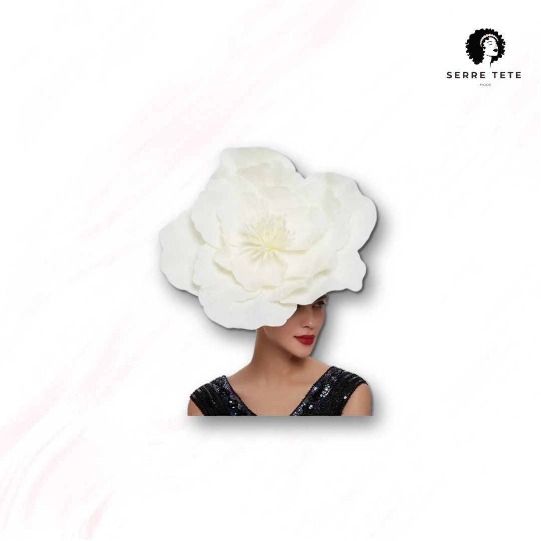 Serre Tête Chapeau Grosse Fleur – Image 9