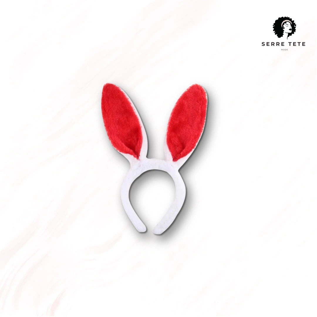 Serre Tête Oreille De Lapin Blanc Et Noir – Image 3